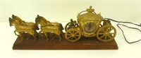 * Vintage United Horses & Carriage Mantle Clock