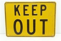 Old Embossed Keep Out Sign - Nice