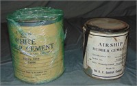 Zeppelin Aviation Cement. Lot of Two Cans.