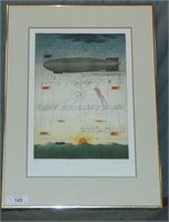 Zeppelin Lithograph. Signed.