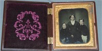 Sixth Plate Ambrotype of Mother & 2 Sons