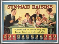 1920's Sun-Maid Raisins Advertising Poster, Ruttan