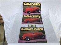 3 "Cruzin' Highway Style" Metal Signs