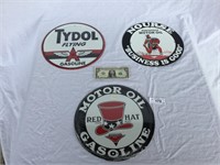 Trio of Round Metal Advertising Signs