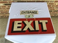 Large "Exit", Small "Entrance" Signs - Wood