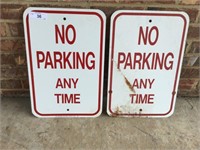 Pair of No Parking Metal Signs