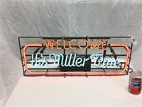 "Welcome-It's Miller Time" Neon Sign