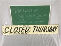 2 Signs-Composite Single Side & Chalk Board