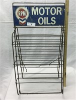 Vintage RPM Motor Oils Can Display Rack