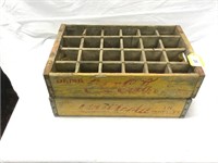 (2) Coca Cola Wood Crates 24 bottles '58 & '64