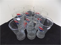 9 Pepsi Cola Glasses