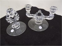 2 WJ Hughes Candle Holders Unmatched