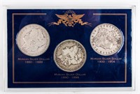 Coin 3 Morgan Silver Dollars1888-O, 1896-O 1901-O