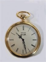 GRUEN GOLD FILLED MUSICAL POCKET WATCH 2 1/8" DIAM