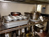 Lot- Stainless Steel bowls, Alum. Trays,