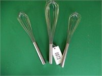 Lot 3 Stainless Steel Mixing Whips