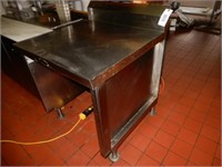 Stainless Steel Table With Enclosed Sides