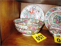 ORIENTAL DECORATIVE PLATE AND LARGE BOWL