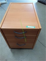 Rolling Small Wooden File Cabinet