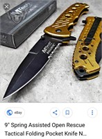 Tiger Edge Spring Folding Rescue Tactical Knife