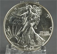 1942 Walking Liberty BU Half Dollar