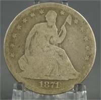 1871-S Seated Liberty Half Dollar