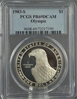 1983-S Olympic Proof Silver Dollar PCGS PR 69 DCAM