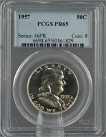 1957 Franklin Proof Half Dollar PCGS PR 65