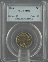 1936 Buffalo Nickel PCGS MS 65