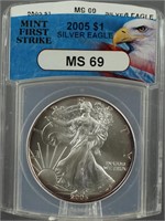 2005 American Silver Eagle ANACS MS 69