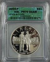 2004-P Lewis and Clark Proof Silver Dollar PR 70