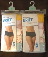 *NEW* 2 Packages of 5 Brief Panties Size 5