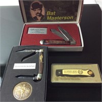 3 KNIFE LOT ‘’BAT MASTERSON’’ LAWMEN OF THE OLD
