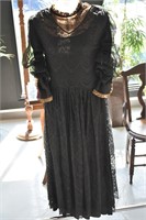 Victorian Era Black Lace Dress sm size