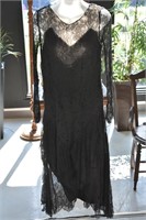Vintage Black Lace Dress sz sm