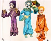 Set of 3 Worlds of Fun Clowns 1973 Marionette