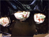 Beautiful 3 Pcs. Dragon Rice Bowl Set