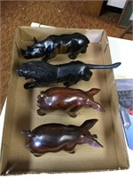 Flat of Hand carved Animals