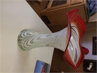 Fostoria Vase (Red & White)