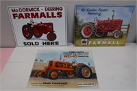 3 Farmall / Allis Chalmers Tractor Signs