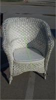 Vintage White Wicker Chair