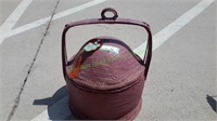 Vintage Pink Sewing Basket w/ Lid