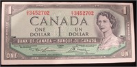 1954 CAD $1 Banknote - Lawson / Bouey BABN