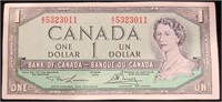 1954 CAD $1 Banknote - Lawson / Bouey BABN