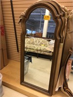 Mirror Mahogany framed, arched top