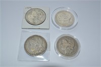 Group (4) Morgan silver dollars, 1891 S, 1891 O,