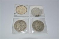 Choice (4) Morgan silver dollars, 1894 O Key