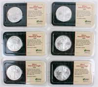 Coin 2006 American Silver Eagles 6 Coins BU