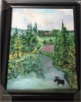 Framed Canvas Painting " The Fat Moose "