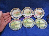 set of 6 hand painted nippon coasters
